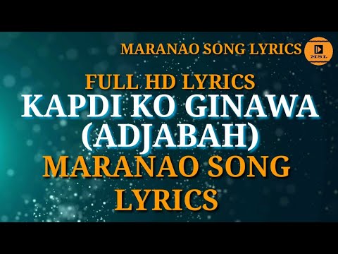 Kapdi Ko Ginawa Adjabah Maranao Song Radio