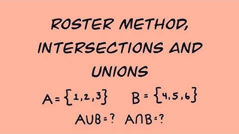 Sets I: Roster method, intersections and unions