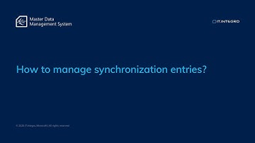 MDMS training #19: How to manage synchronization entries?