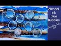#71 Marabu Alcohol Ink Bubbles Circles in Blue & Brown using Shot Glass tutorial