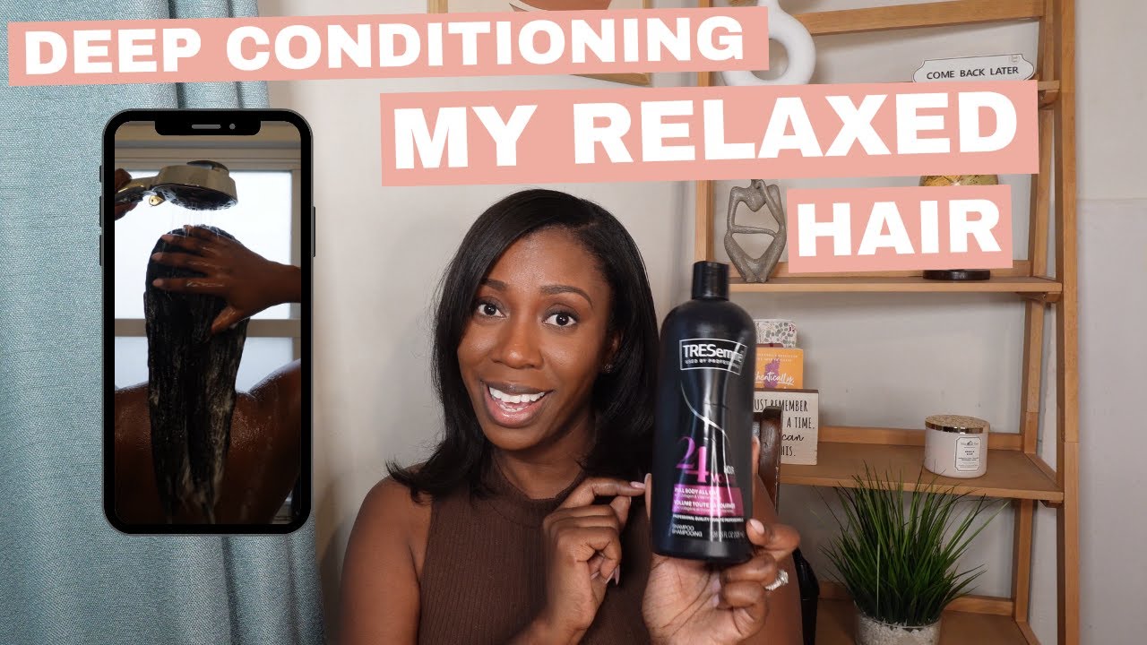 RELAXED Hair Wash Day Routine | Deep Conditioner for Relaxed Hair ...