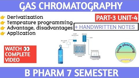 Gas chromatography unit 4 | part 3  | derivatization | temperature programming @Trickpharmacy