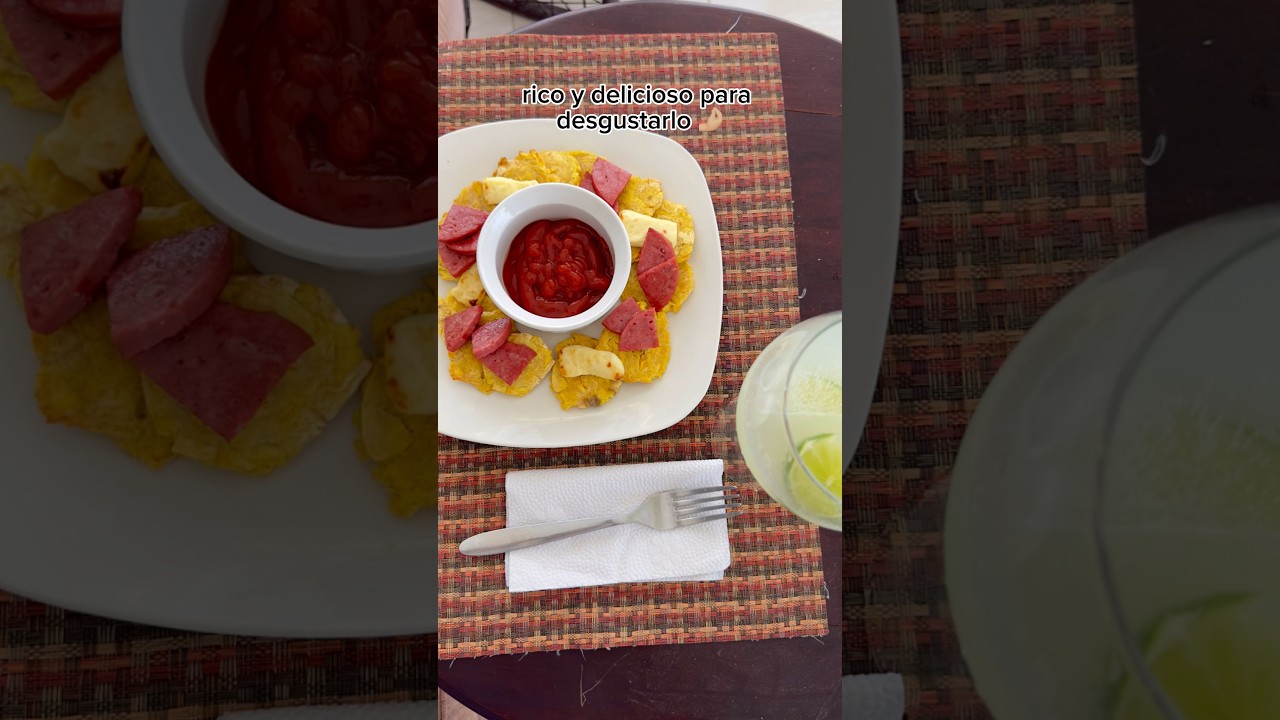 Plátanos fritos con salami en freidora de aire! Fried plantains with salame in an air fryer