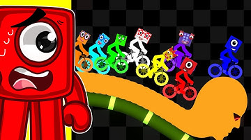 Numberblocks STICK MAN Bike Race!!