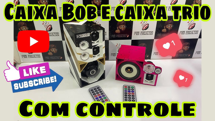 Miniaturas modelo caixa trio, som de mala e caixa Bob 