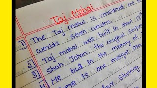 10 lines on taj mahal in english| taj mahal essay| learn to write