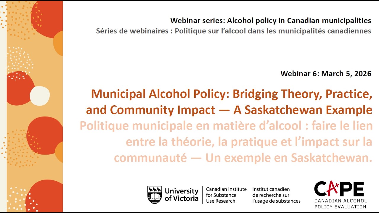Municipal Alcohol Policy: Bridging Theory, Practice, and Community Impact - A Saskatchewan Example