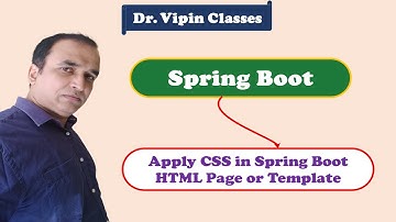Spring Boot - How to add CSS  - Video 4 | Dr. Vipin Classess