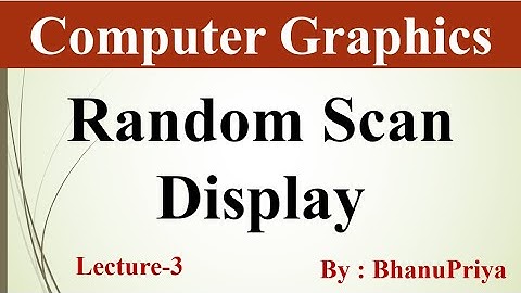 Random Scan Display Algorithm | Computer Graphics by BhanuPriya | Lec-3