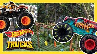 RACE FOR THE GOLDEN TIRE TITAN TROPHY! | Monster Trucks | @HotWheels