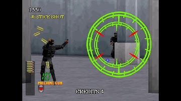 Virtua Cop 2 Game Play #3 Railline Shootout!