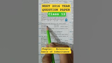 YEAR 2016 | NEET | MOLECULAR BASIS OF INHERITANCE #neet #shorts