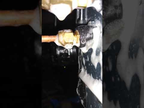 Leaking flare connection at ducted indoor unit.