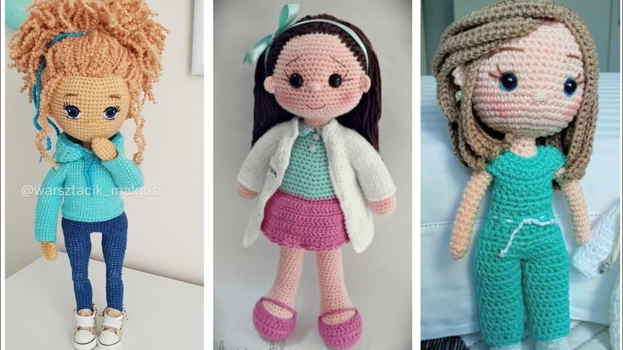 50 free amazing crochet dolls pattern 2023 || amigurumi doll design  ||#easypaperart #crochet #yarn - YouTube