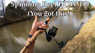 How to CAST and FISH with a SPINNING REEL (Daiwa BG 3000)
