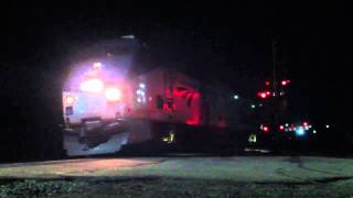 Amtrak 355 stops and flags crossing