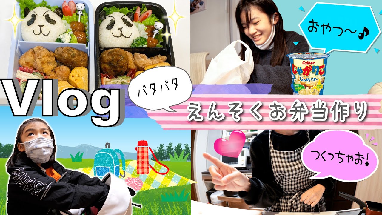 ★Vlog★バタバタ！遠足のお弁当作り！パンダ先輩キャラ弁