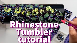 Rhinestone leopard spot tumbler design