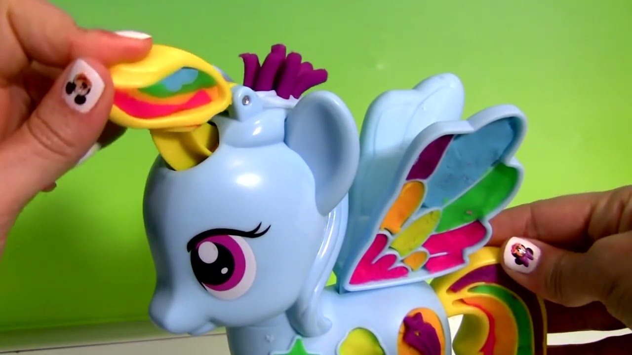 Play Doh Rainbow Dash My Little Pony Style Salon PlayDough Salon Branché   Peinados de colores