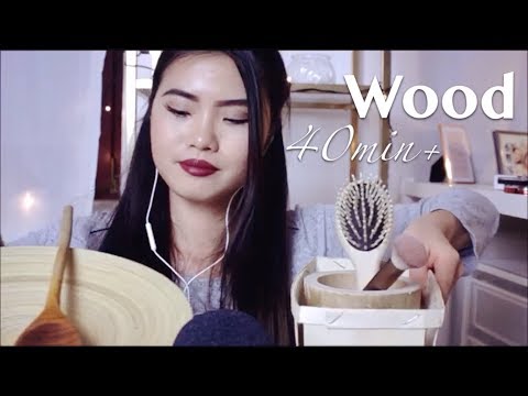 ASMR ~Wood Tapping & Scratching~ Soothing~Sleep Aid 45min +