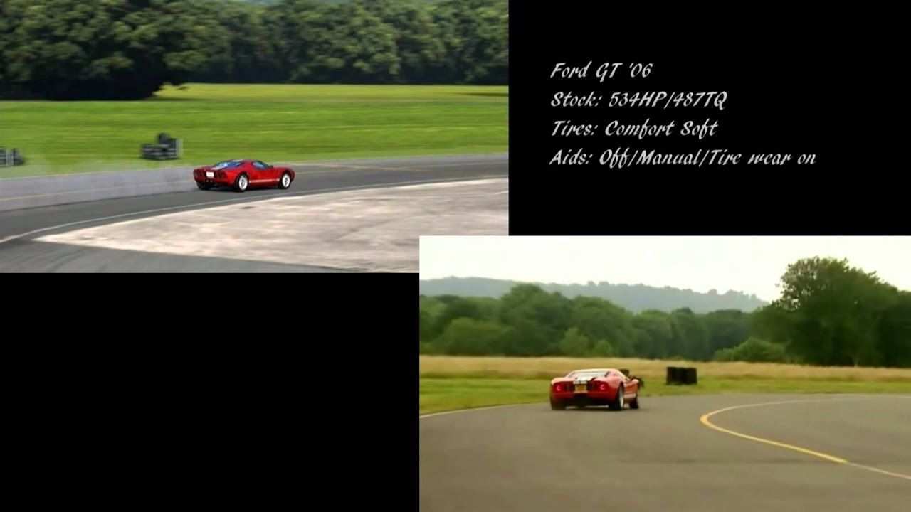 Stock Ford GT Top Gear Lap Time (Real vs GT5) YouTube