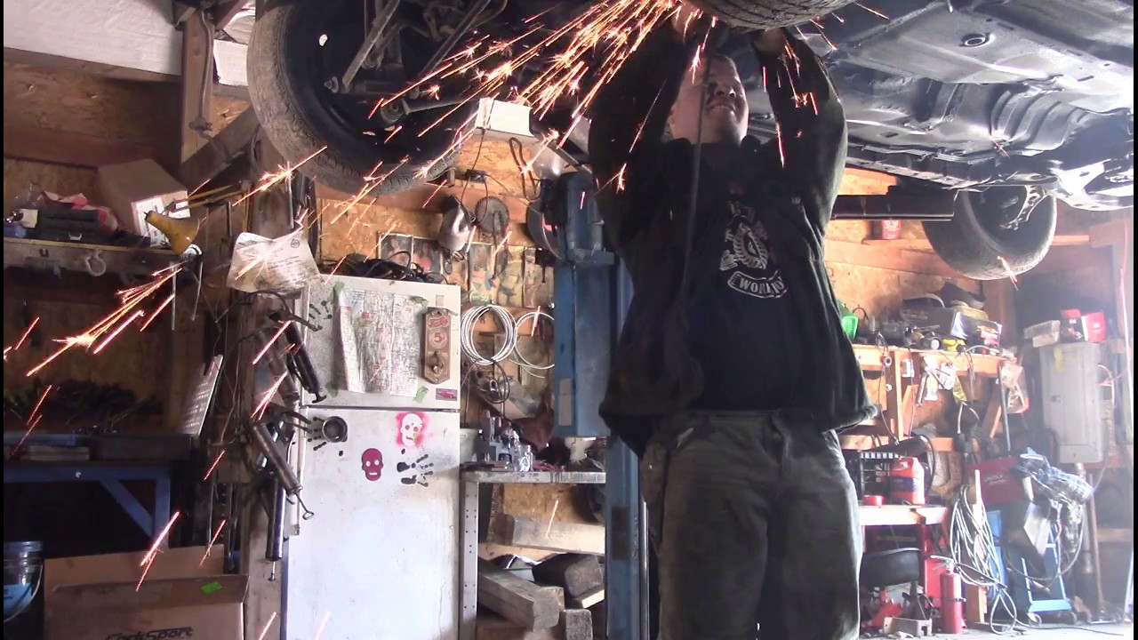 dropping the gas tank camry for demolition derby YouTube