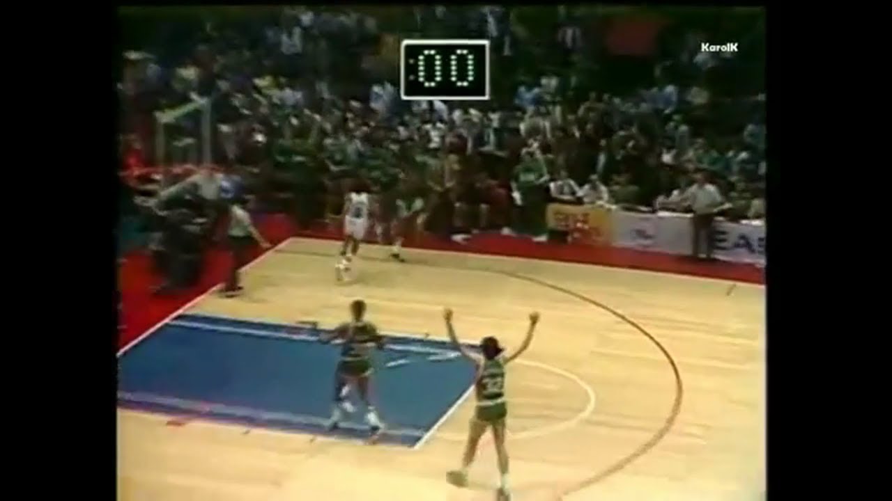 Tiny Archibald Three Point Hook Shot! (1981 BOS-PHI)