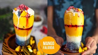 Mango Falooda Recipe - How to Make Mango Falooda at Home - Indian Dessert Drinks - Street Food