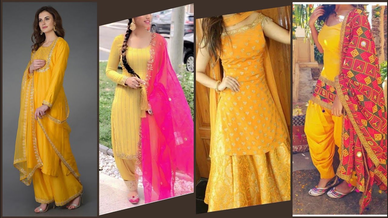 yellow suit for haldi function