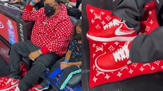 dj khaled louis vuitton air force 1 red