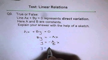 Direct Variation in General Equation Form Q9