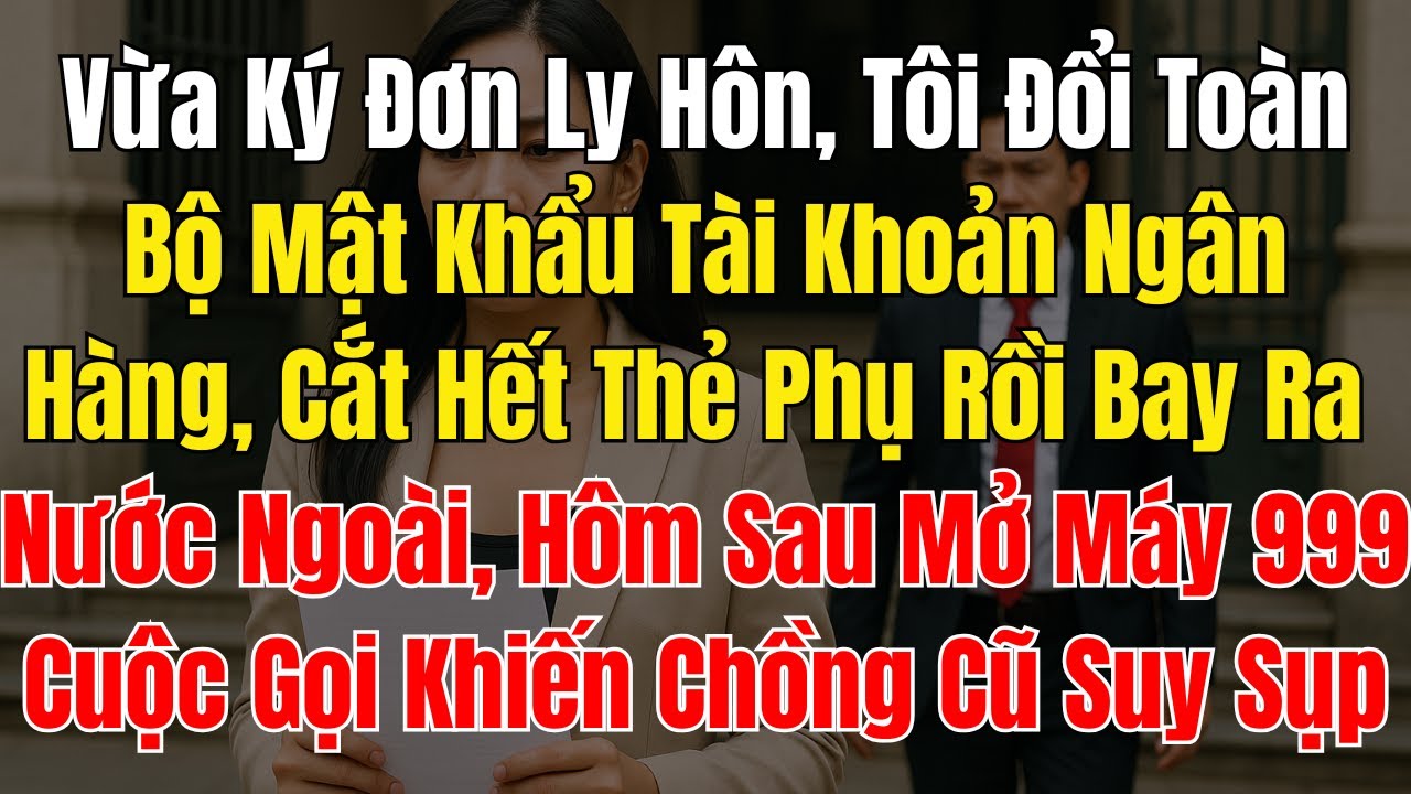 Vừa Ký Đơn Ly Hôn, Tôi Đổi Toàn Bộ Mật Khẩu Tài Khoản Ngân Hàng, Cắt Hết Thẻ Phụ Rồi Bay Ra
