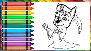 How to Draw Chase Easy 👻👻🐶 Drawing Paw Patrol step by step @supereasydrawings  @MagicFingersArt