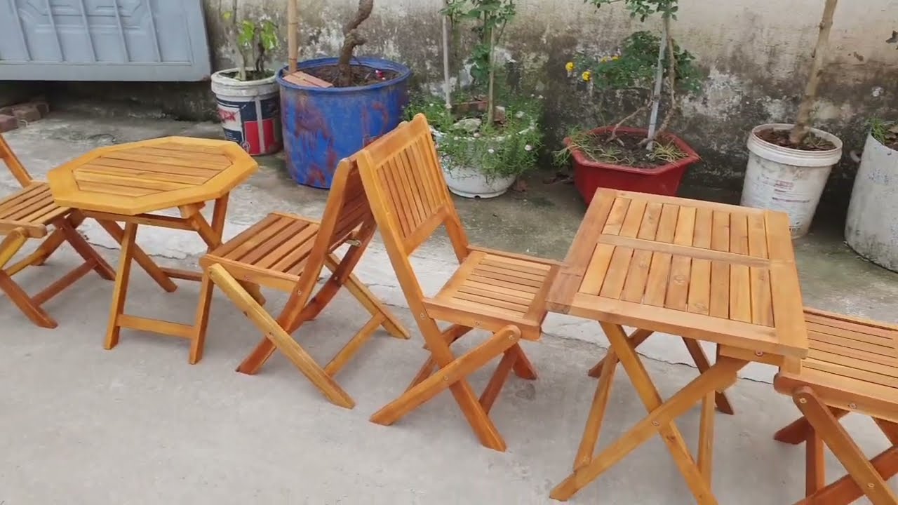 Giới thiệu chi tiết ghế cafe mini xếp ngược nan ngang và nan dọc giá rẻ