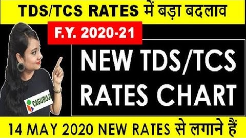 NEW TDS & TCS RATES F.Y. 2020-21|TDS & TCS Rates 14.05.2020 to 31.03.2021|REVISED TDS & TCS 2020-21