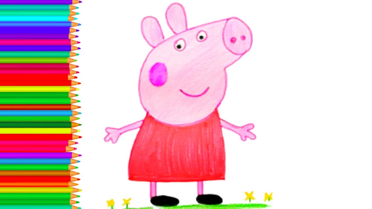 Desenho da Peppa Pig Pinturas Como Pintar online Porquinha rosa