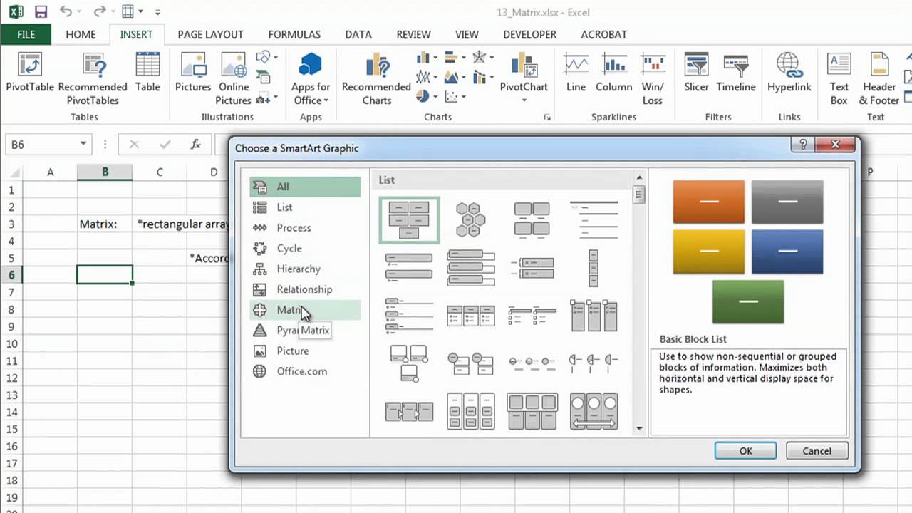 How To Make A Matrix On Excel Microsoft Excel Help Youtube