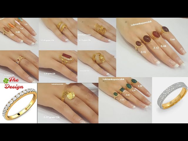 Gold Ring Designs for Women | Latest Arabic Gold Rings Design | Rings |  Jewelry | #gold | Weight - YouTube
