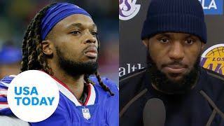 NBA's LeBron James, Donovan Mitchell react to Damar Hamlin's collapse | USA TODAY