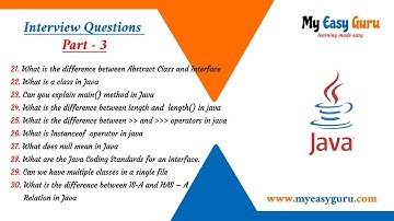 Java Interview Question and Answers for Freshers & Experienced - Part 3