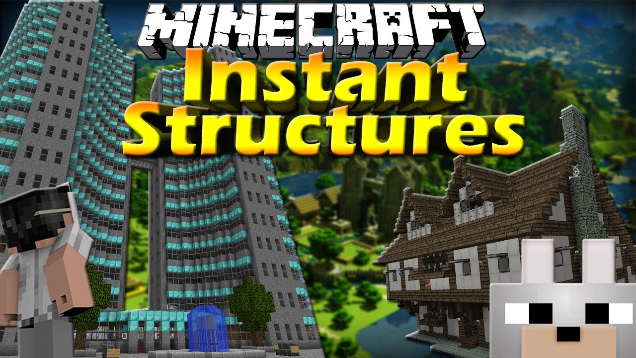 Instant Structures 1 7 10 Minecraft Mod Review Spawn In Buildings Youtube