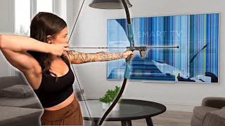 Cute Girl Tries Indoor Archery! Addictive Indoor Fitness Workout | WONDER FITTER