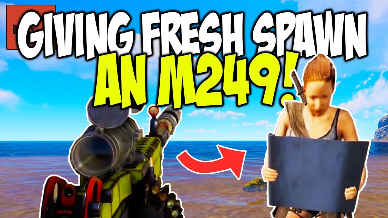 Giving Away a Hackers Loot to Fresh Spawns! - Rust
