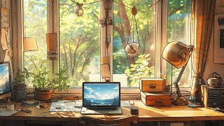 Serene workspace lofi music compilation