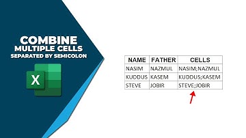 How to combine multiple cells in excel separated by semicolon