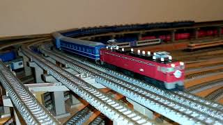 鉄道模型ナイトシアター、JR北海道函館本線、急行利尻14系ED76500牽引