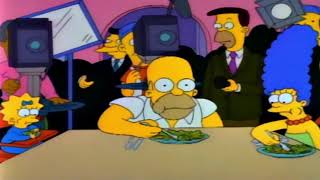 Sr  Burns cena con los Simpsons