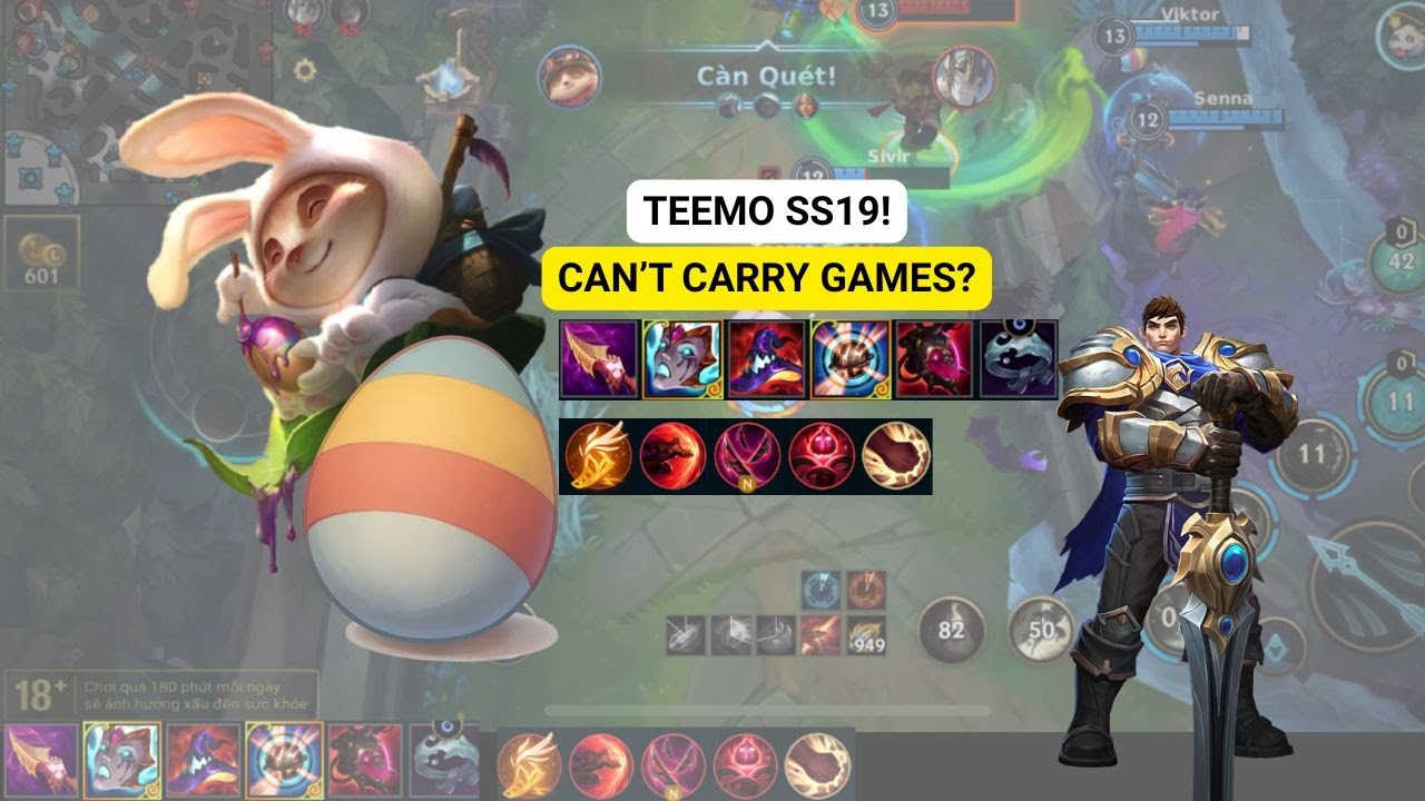 Wild Rift Teemo Baron Lane Gameplay in Season 19 (Build & Runes)