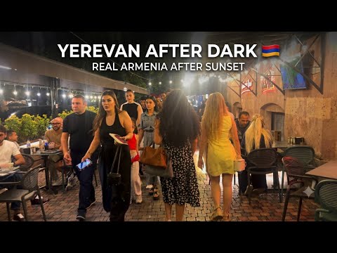 Yerevan Night Walk 🇦🇲 | Cafes, Crowds & City Vibes After Dark #armenia #travel #yerevan 