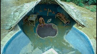 Build The Deepest Swimming Pool Underground In The Woods With Ancient Skills
